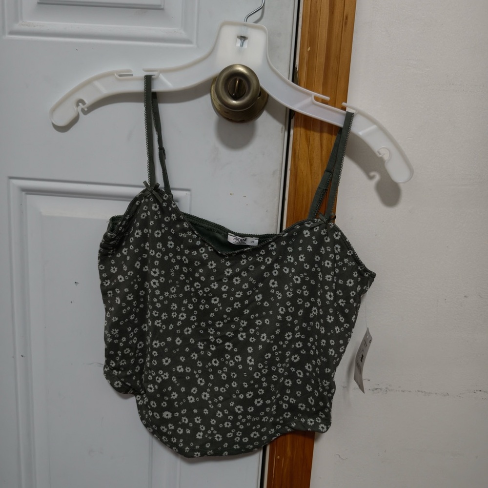 Ardene Olive Floral Cropped Tank